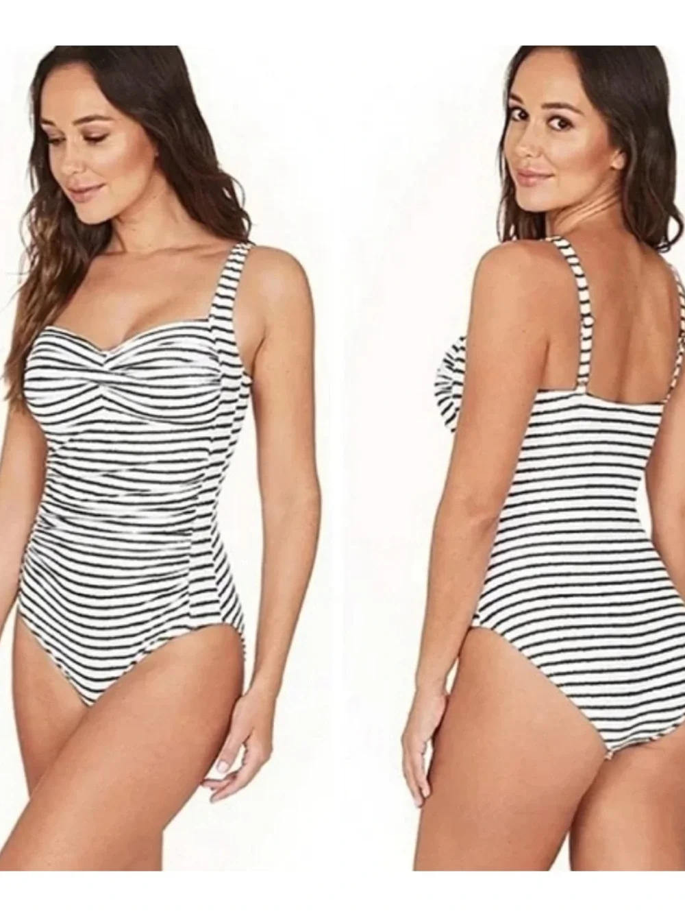 NIP TICK SIZE 10~STRIPE MIRACLE SUIT SWIMSUIT BATHING SUIT  Nip Tuck Bond-Eye